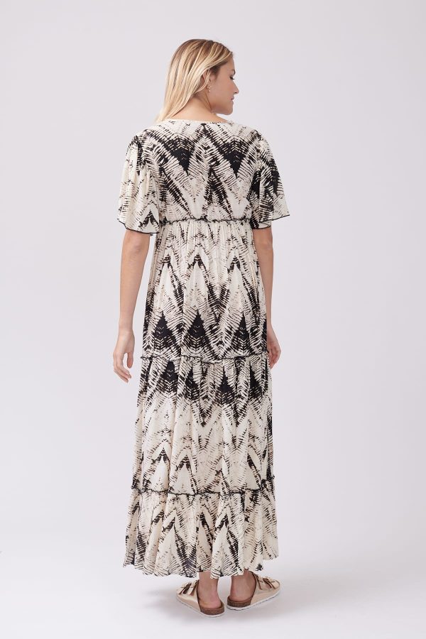 Robe longue imprimée et brodée manches courtes TAQUINE - Image 4