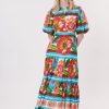 Robe maxi imprimée floral col chemise TARA