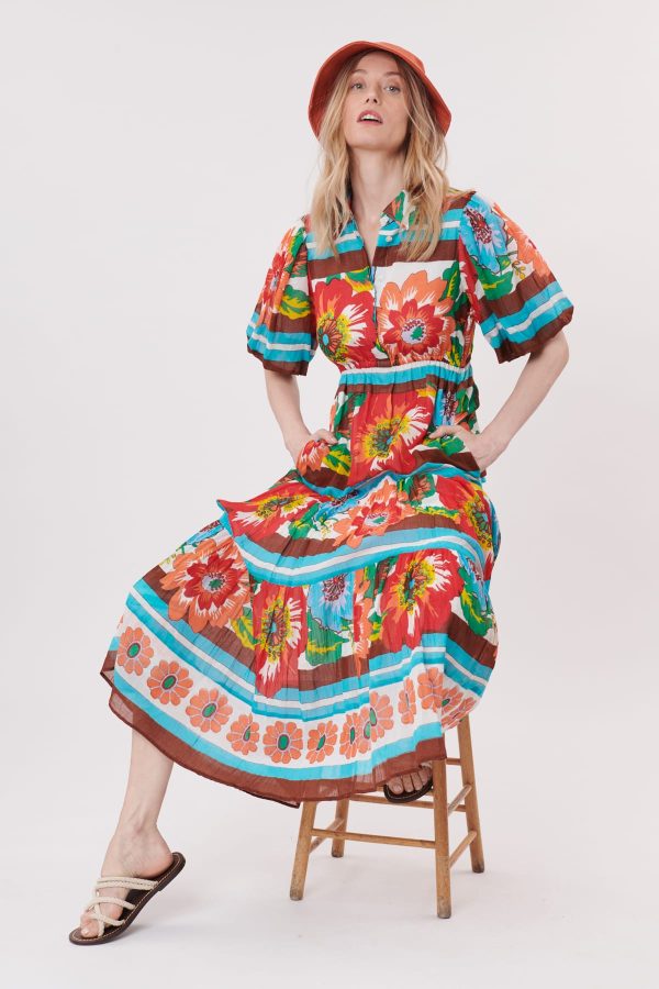 Robe maxi imprimée floral col chemise TARA - Image 2