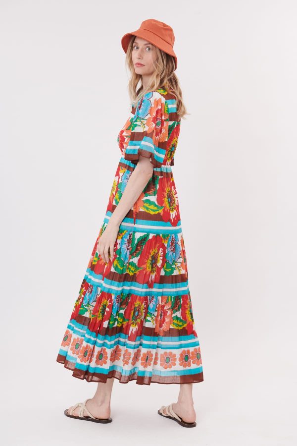 Robe maxi imprimée floral col chemise TARA - Image 3