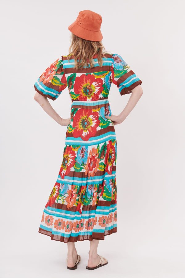 Robe maxi imprimée floral col chemise TARA - Image 4