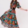 Robe maxi imprimée floral col chemise TARA - Image 7