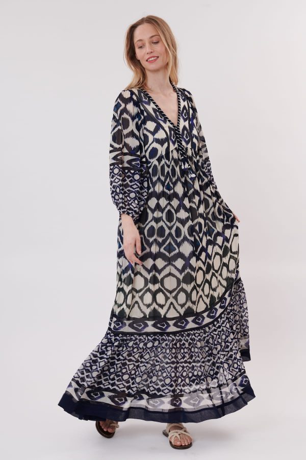 Robe maxi imprimée manches bouffantes 3/4 TEENAGER
