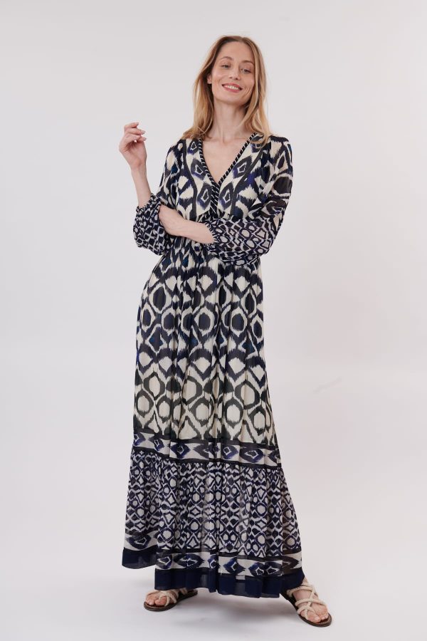 Robe maxi imprimée manches bouffantes 3/4 TEENAGER - Image 2