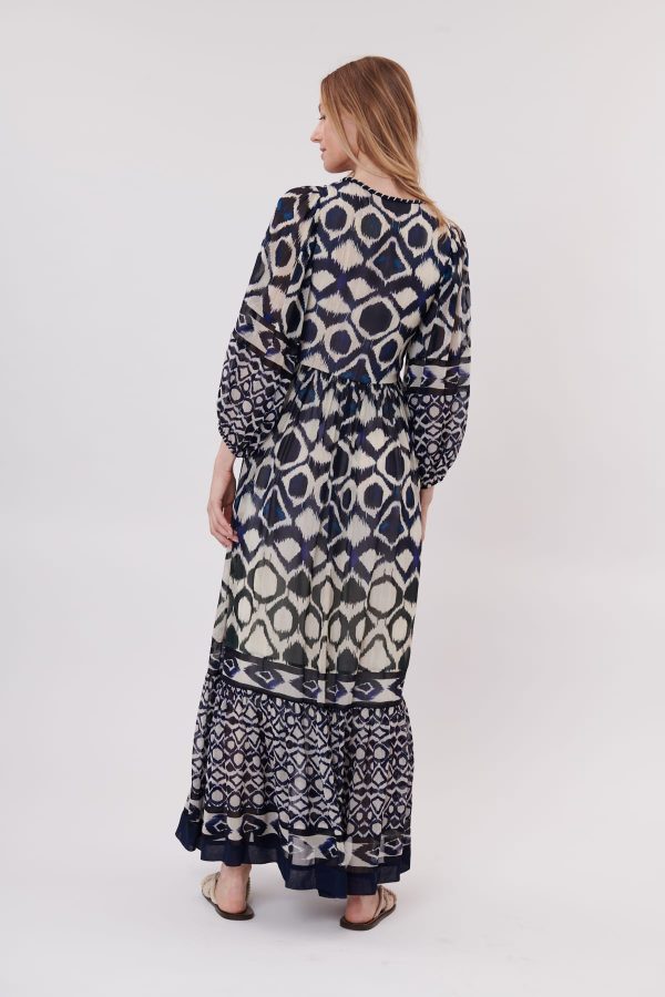 Robe maxi imprimée manches bouffantes 3/4 TEENAGER - Image 4