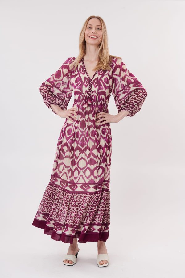 Robe maxi imprimée manches bouffantes 3/4 TEENAGER - Image 6