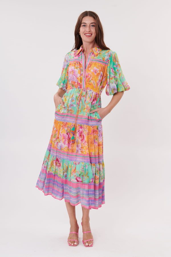 Robe mi-longue imprimée en coton TENNIS