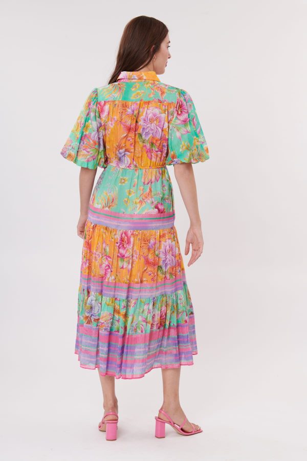 Robe mi-longue imprimée en coton TENNIS - Image 3