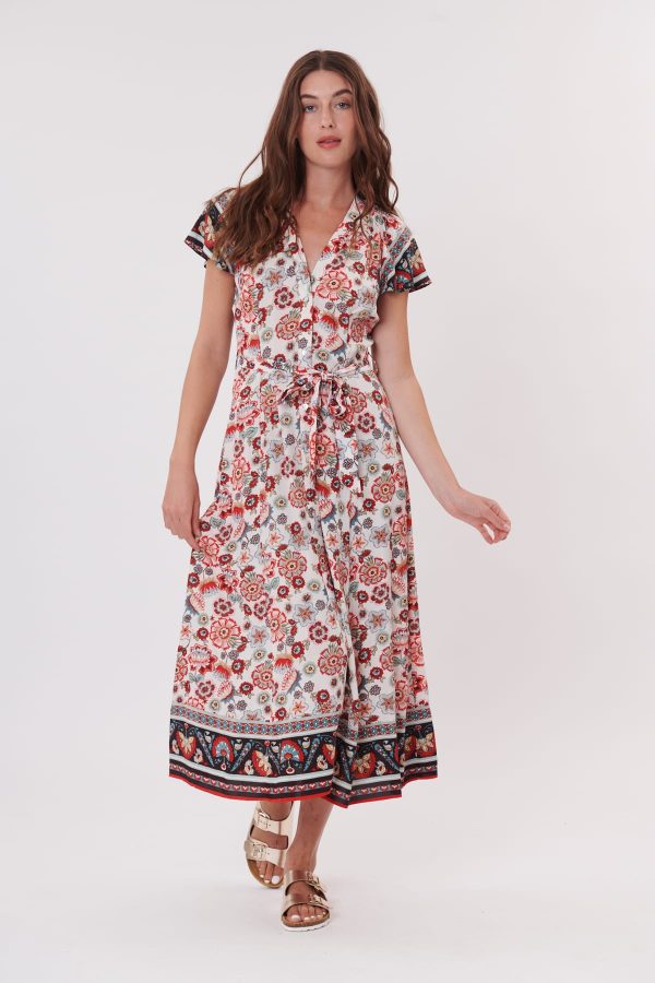 Robe longue chemise imprimée ample TIRAMITSU