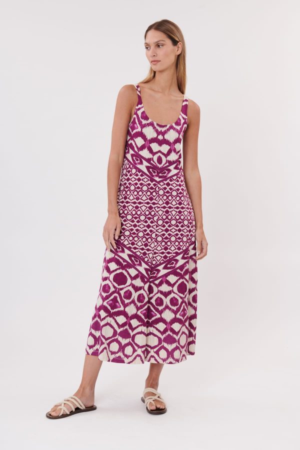 Robe longue imprimée sans manches en jersey TOCCATA