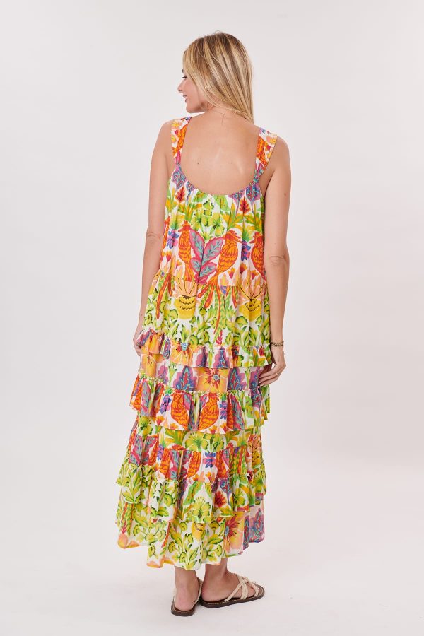 Robe longue imprimée à bretelles en coton TONIQUE - Image 4