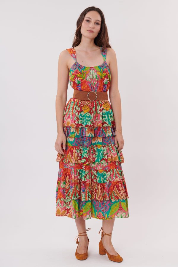 Robe longue imprimée à bretelles en coton TONIQUE - Image 6