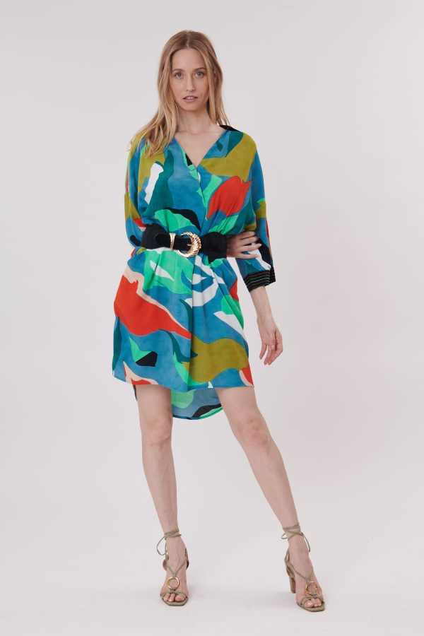 Robe chemise oversize courte et imprimée TOUAREG