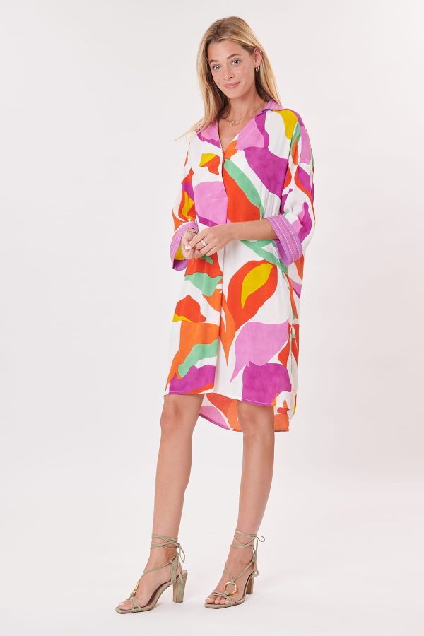 Robe chemise oversize courte et imprimée TOUAREG - Image 6