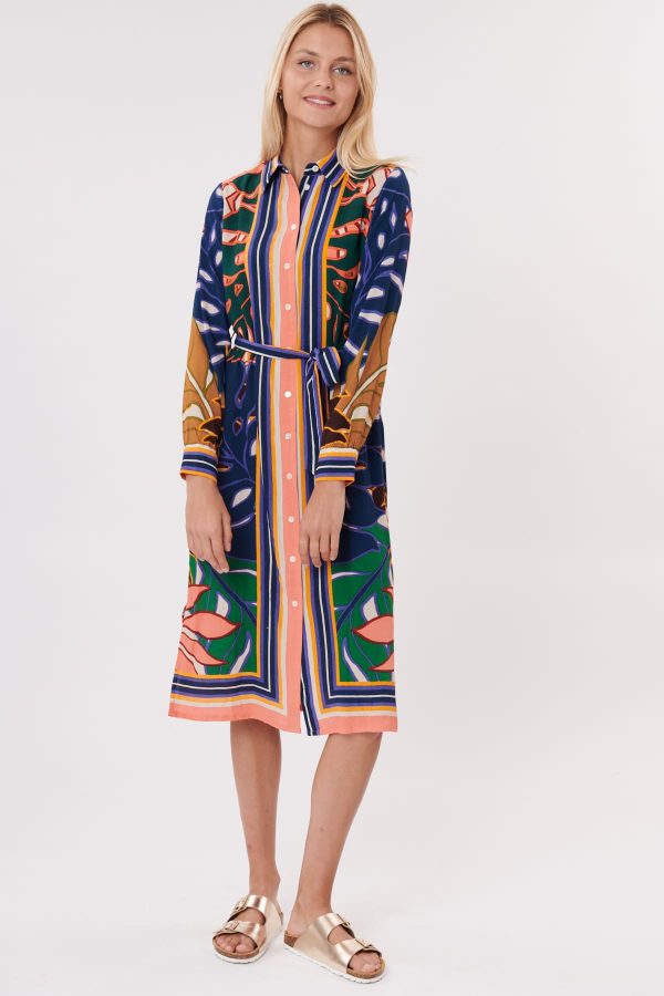 Robe chemise mi-longue imprimée TRESOR