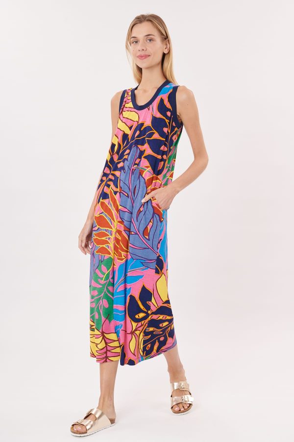 Robe longue imprimée sans manches TRIANGLE - Image 2