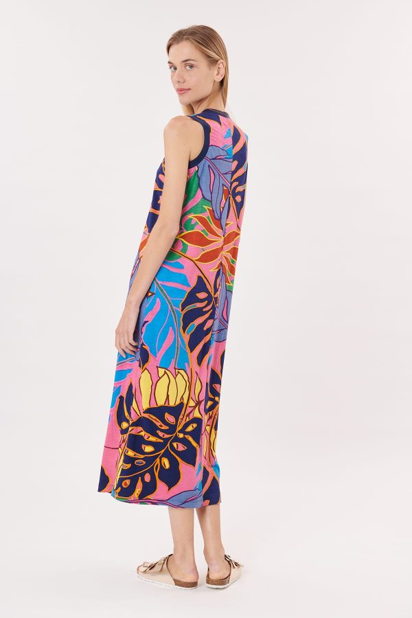 Robe longue imprimée sans manches TRIANGLE - Image 3
