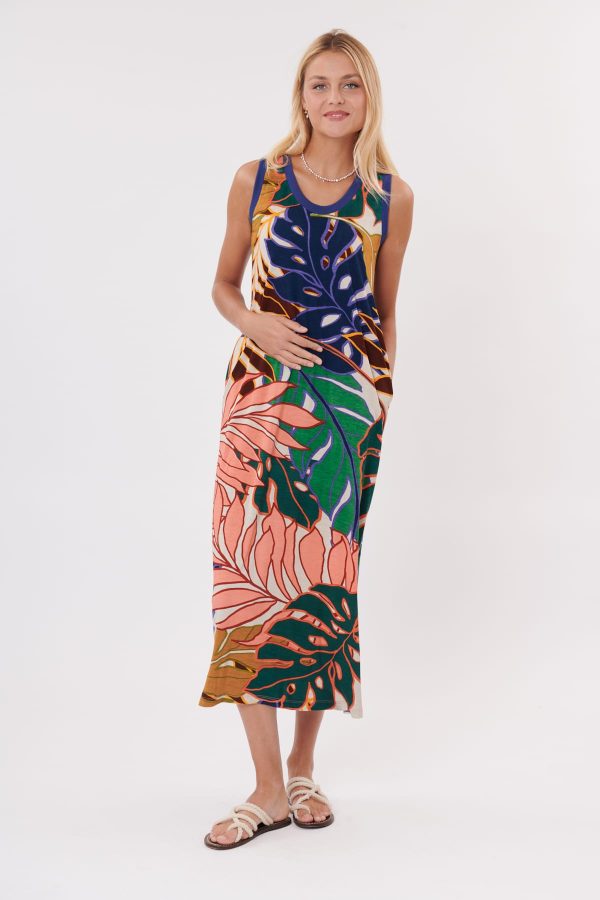 Robe longue imprimée sans manches TRIANGLE - Image 6