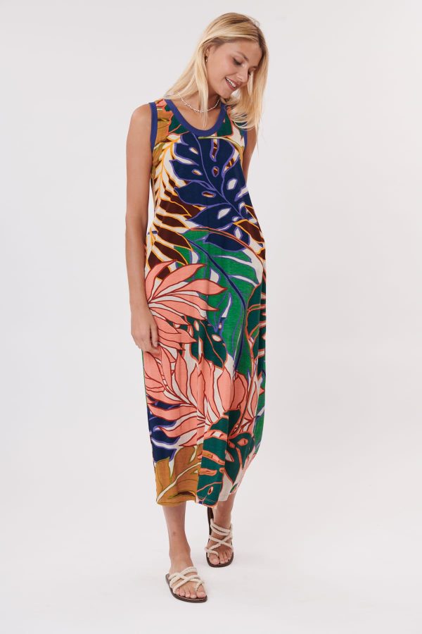 Robe longue imprimée sans manches TRIANGLE - Image 7