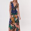 Robe longue imprimée col en V TRIBORD
