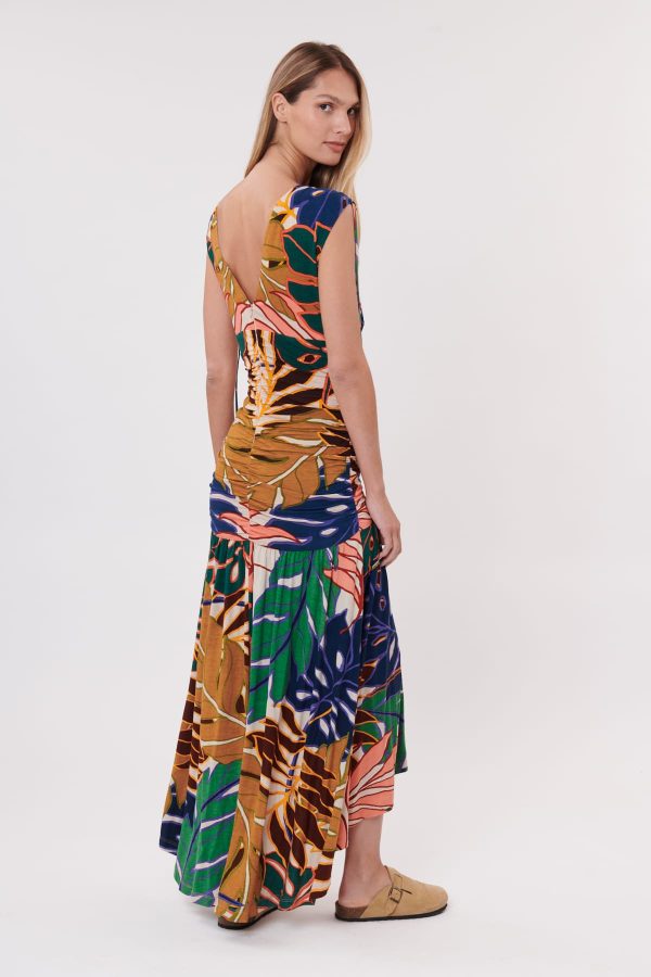 Robe longue imprimée col en V TRIBORD - Image 2