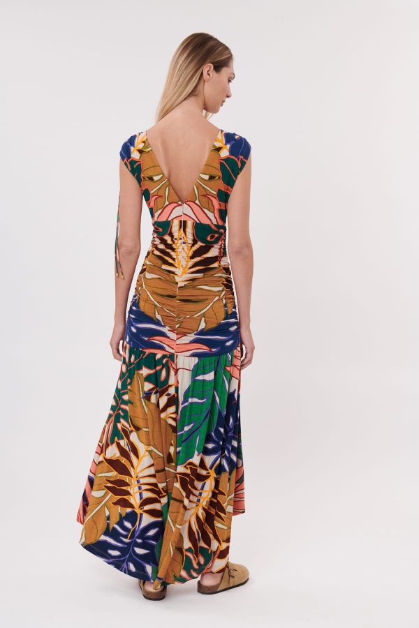 Robe longue imprimée col en V TRIBORD - Image 3