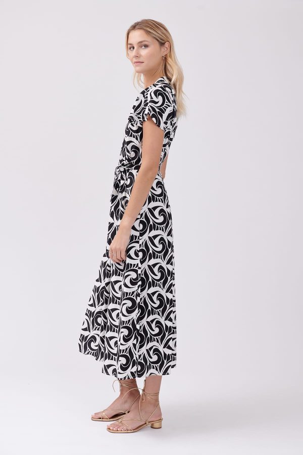 Robe longue imprimée ouverte col V TYLANE - Image 3