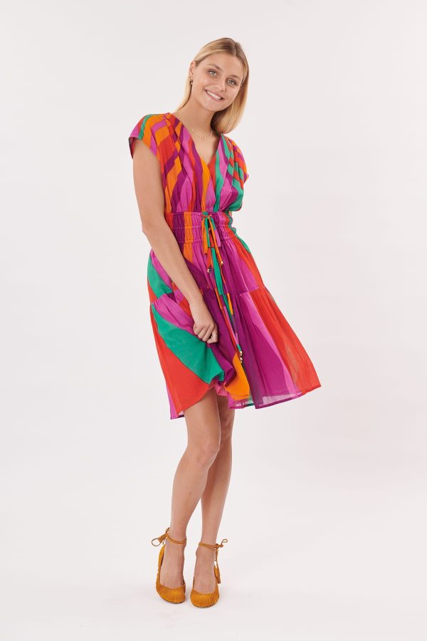 Robe courte kimono imprimée TOURNAI - Image 3