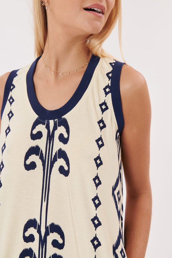 Robe longue imprimée sans manches en jersey TALAVERA - Image 5
