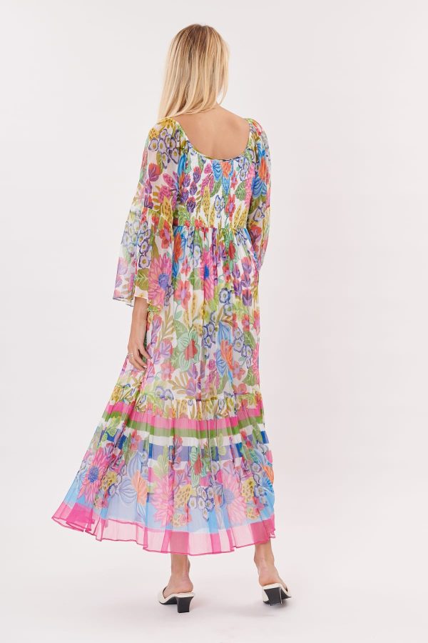 Robe longue imprimée avec des volants TANIALYS - Image 5
