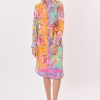 Robe chemise imprimée à manches longues TACITE