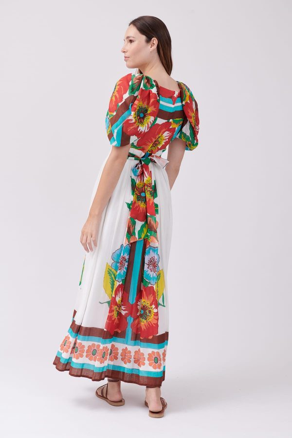 Robe longue imprimée floral col en cœur TABBY - Image 3