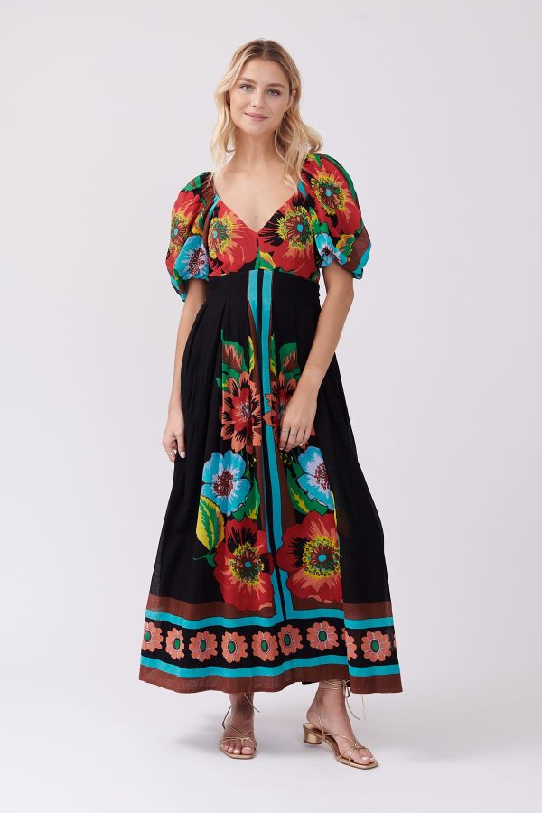 Robe longue imprimée floral col en cœur TABBY - Image 5