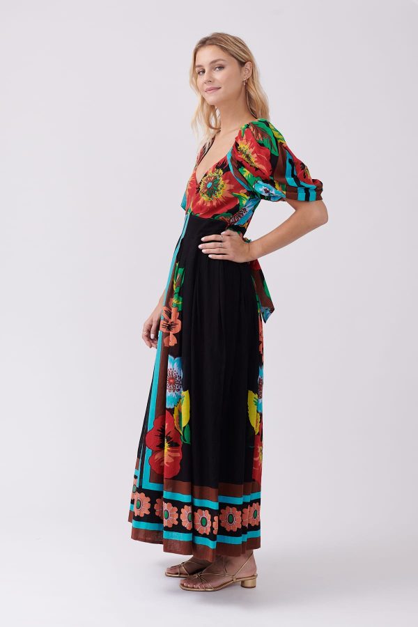 Robe longue imprimée floral col en cœur TABBY - Image 6