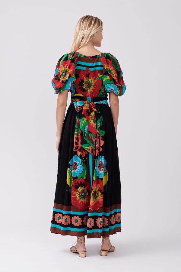 Robe longue imprimée floral col en cœur TABBY - Image 7