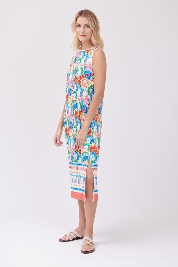 Robe longue imprimée plissée sans manches TAG - Image 2