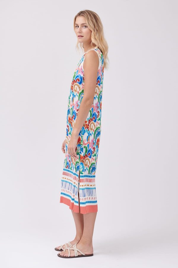 Robe longue imprimée plissée sans manches TAG - Image 3