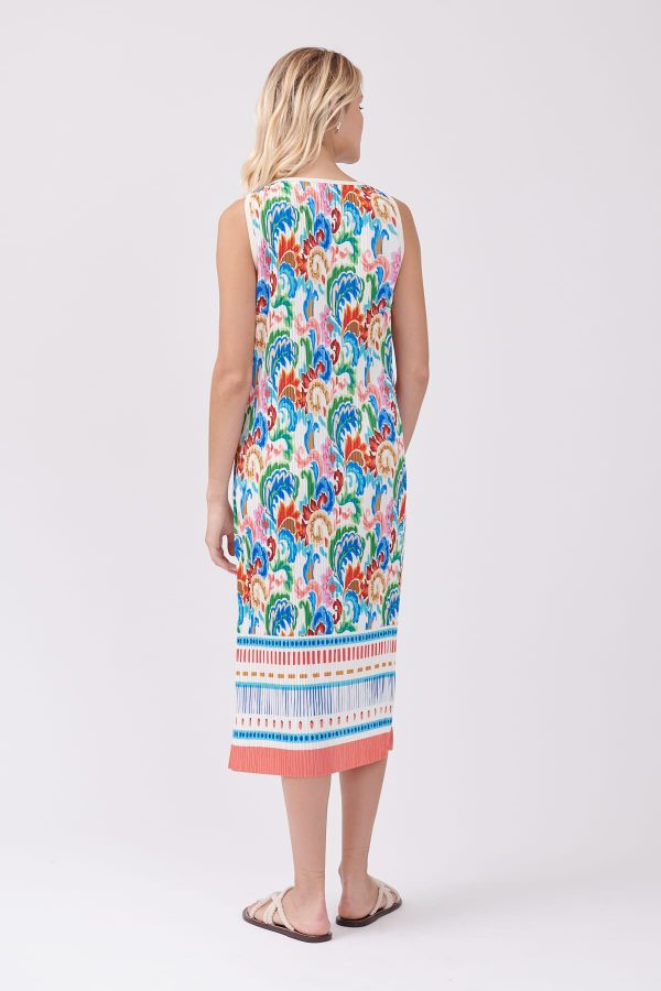 Robe longue imprimée plissée sans manches TAG - Image 4
