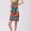 Robe courte droite imprimée sans manches TALKIE - Image 6