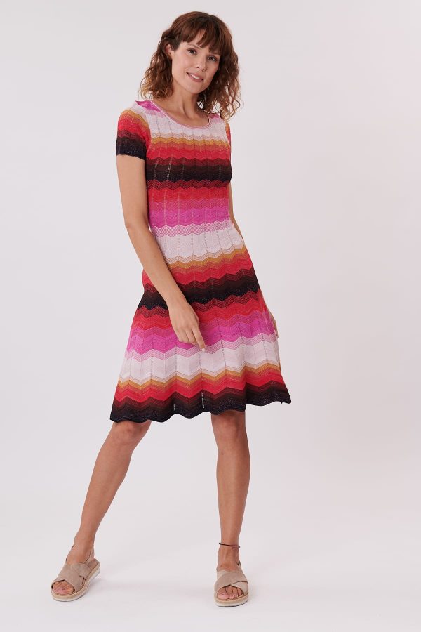 Robe en maille jacquard longueur genou HAZEL