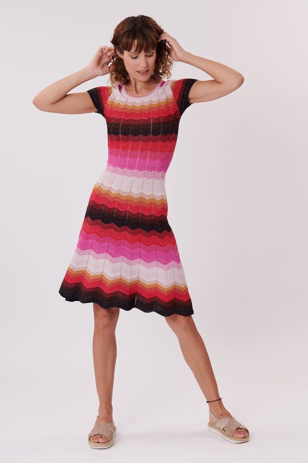 Robe en maille jacquard longueur genou HAZEL - Image 2