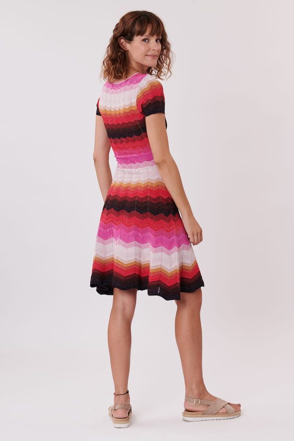 Robe en maille jacquard longueur genou HAZEL - Image 3