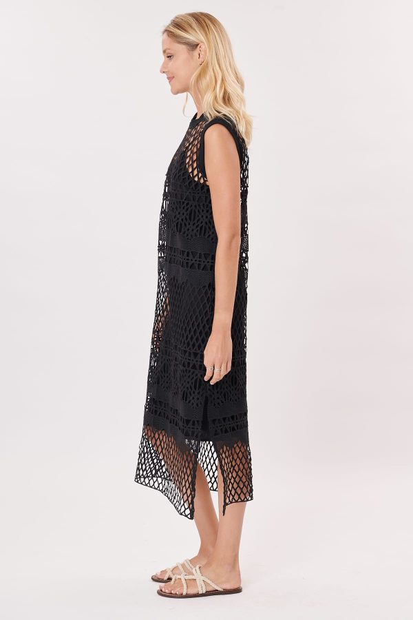Robe longue droite découpe géométrique SALAMANDRE - Image 3