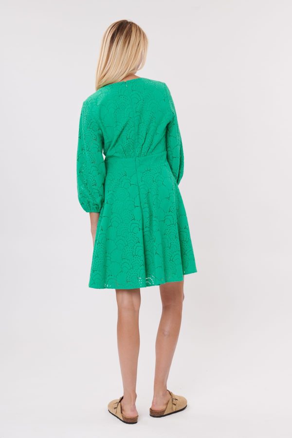 Robe courtes manches 3/4 en broderie anglaise SALMA - Image 3