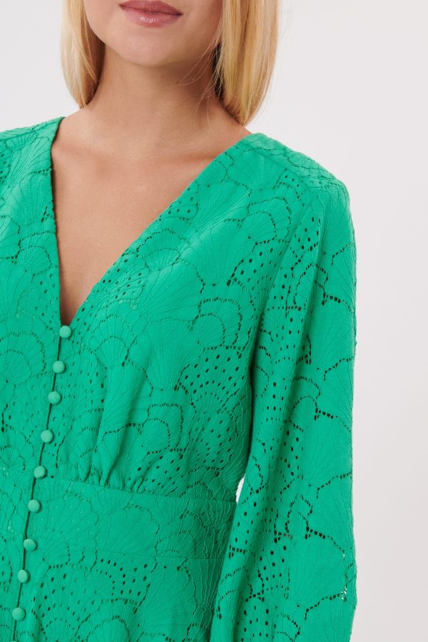 Robe courtes manches 3/4 en broderie anglaise SALMA - Image 4