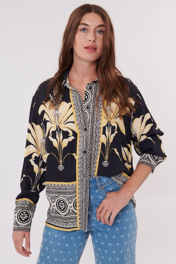 Chemise longue imprimée manches longues REALITE