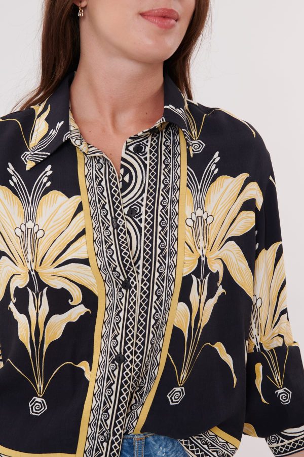 Chemise longue imprimée manches longues REALITE - Image 5
