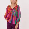 Blouse évasée imprimée manches 3/4 RECITAL