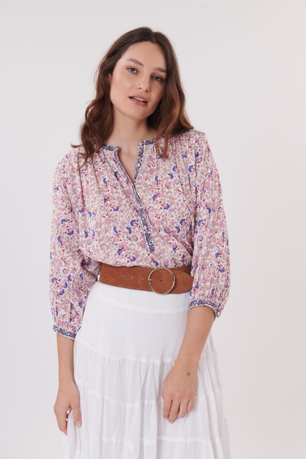 Blouse ample imprimé floral en coton RENATA