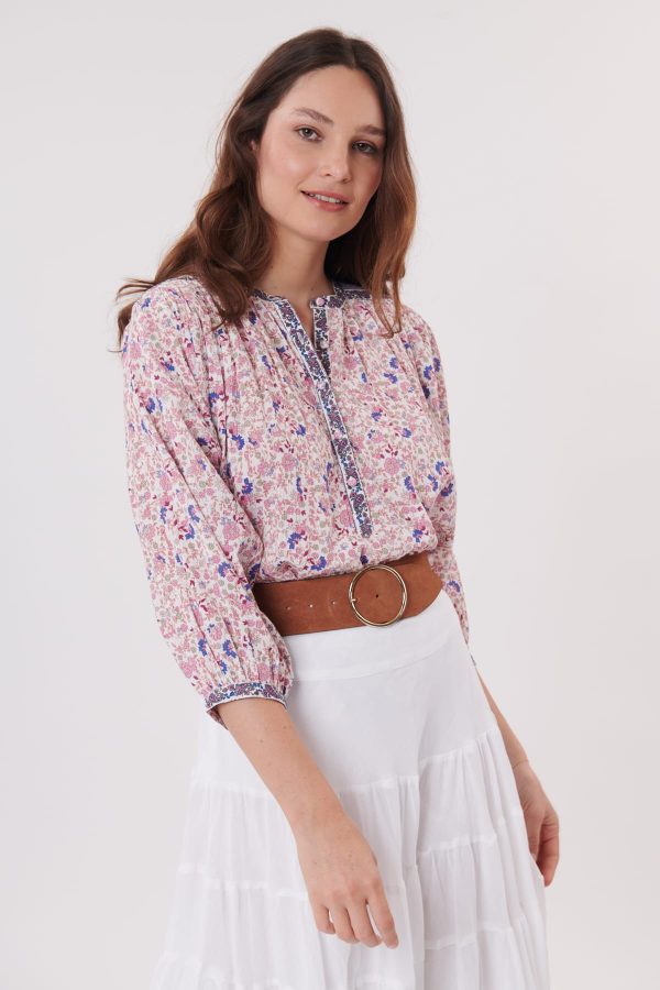 Blouse ample imprimé floral en coton RENATA - Image 3
